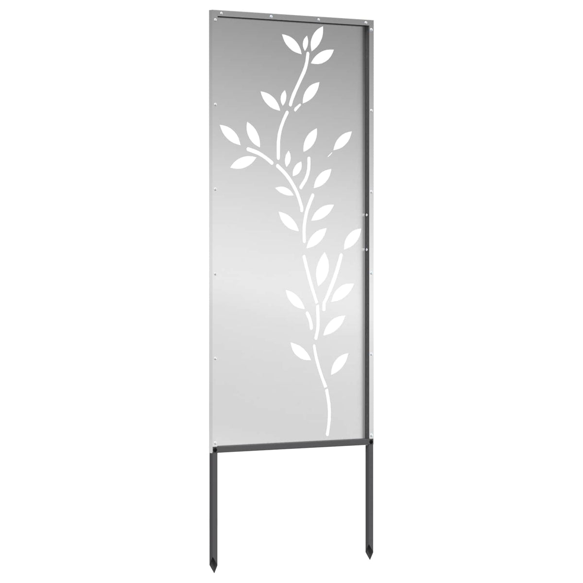 Garden Privacy Screen Silver 50 x 140 cm Galvanised Steel Leaf