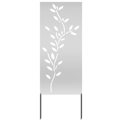 Garden Privacy Screen Silver 50 x 140 cm Galvanised Steel Leaf