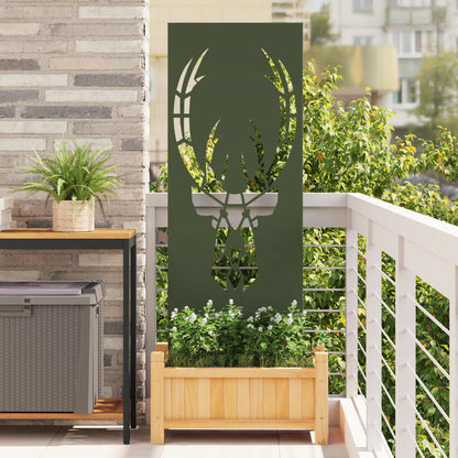 Garden Privacy Screen Cold-rolled steel 50 x 140 cm Olive Green Animal