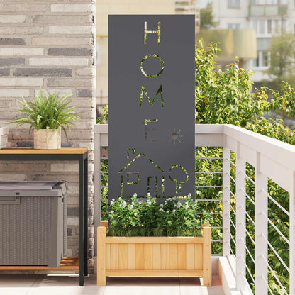 Garden Privacy Screen Cold-rolled steel 50 x 140 cm Anthracite Alphabet