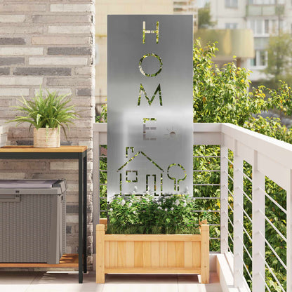 Garden Privacy Screen Silver 50 x 140 cm Galvanised Steel Alphabet