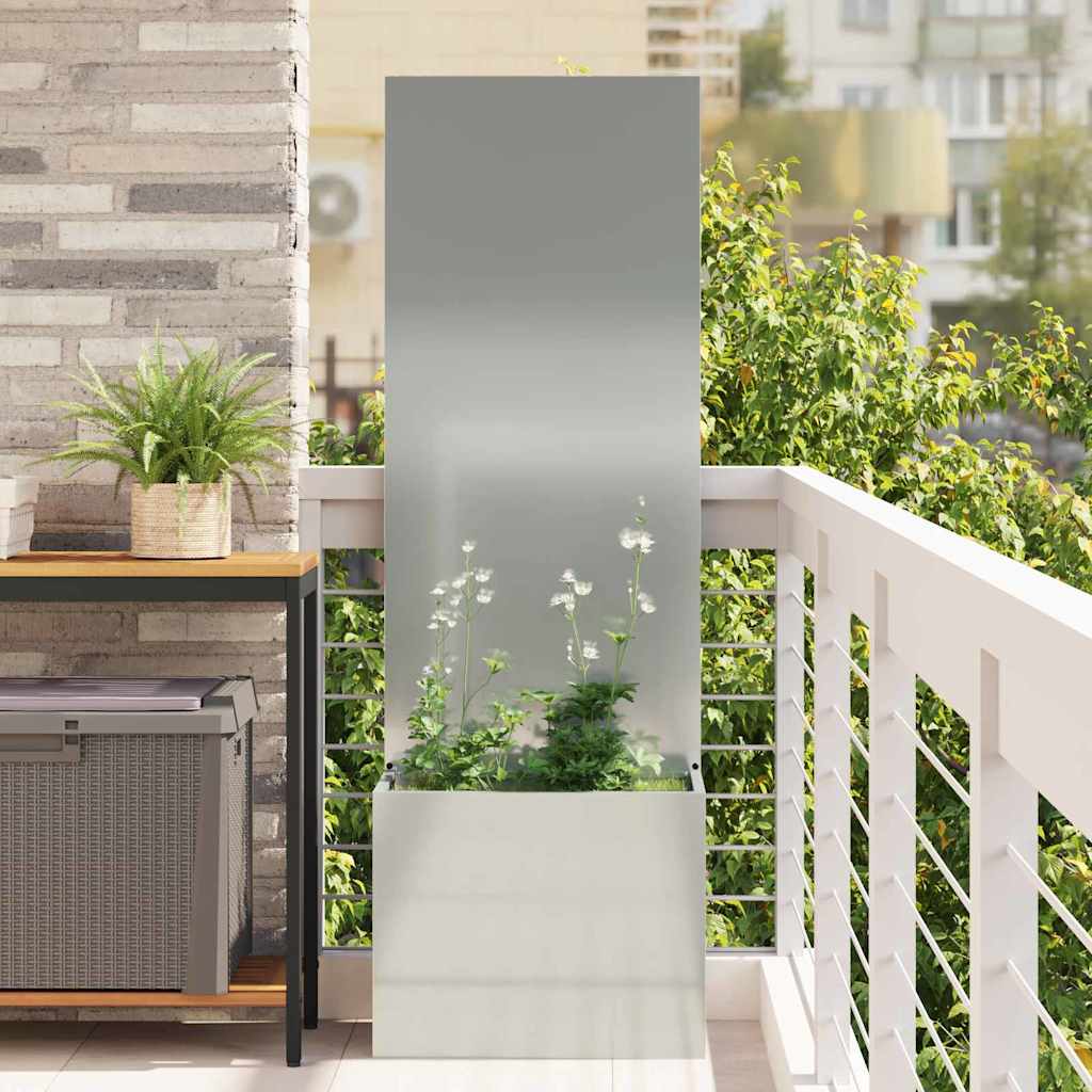 Garden Privacy Screen Silver 50 x 32 x 150 cm Galvanised Steel Blank