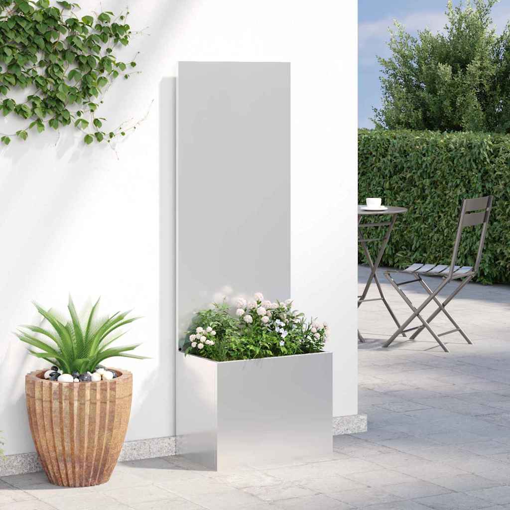 Garden Privacy Screen Silver 50 x 32 x 150 cm Galvanised Steel Blank