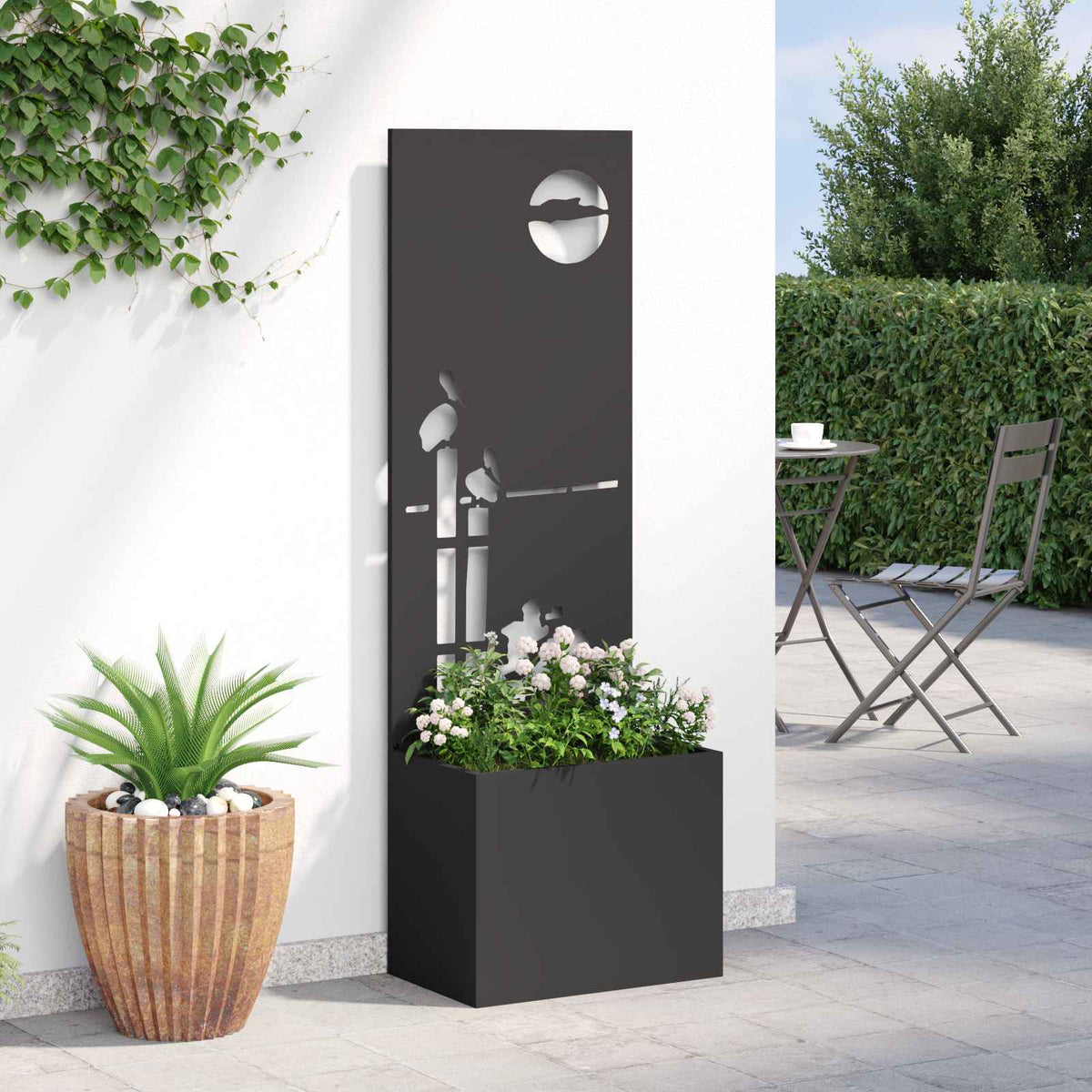 Garden Privacy Screen 50 x 32 x 150 cm Cold-rolled steel Black Sunset