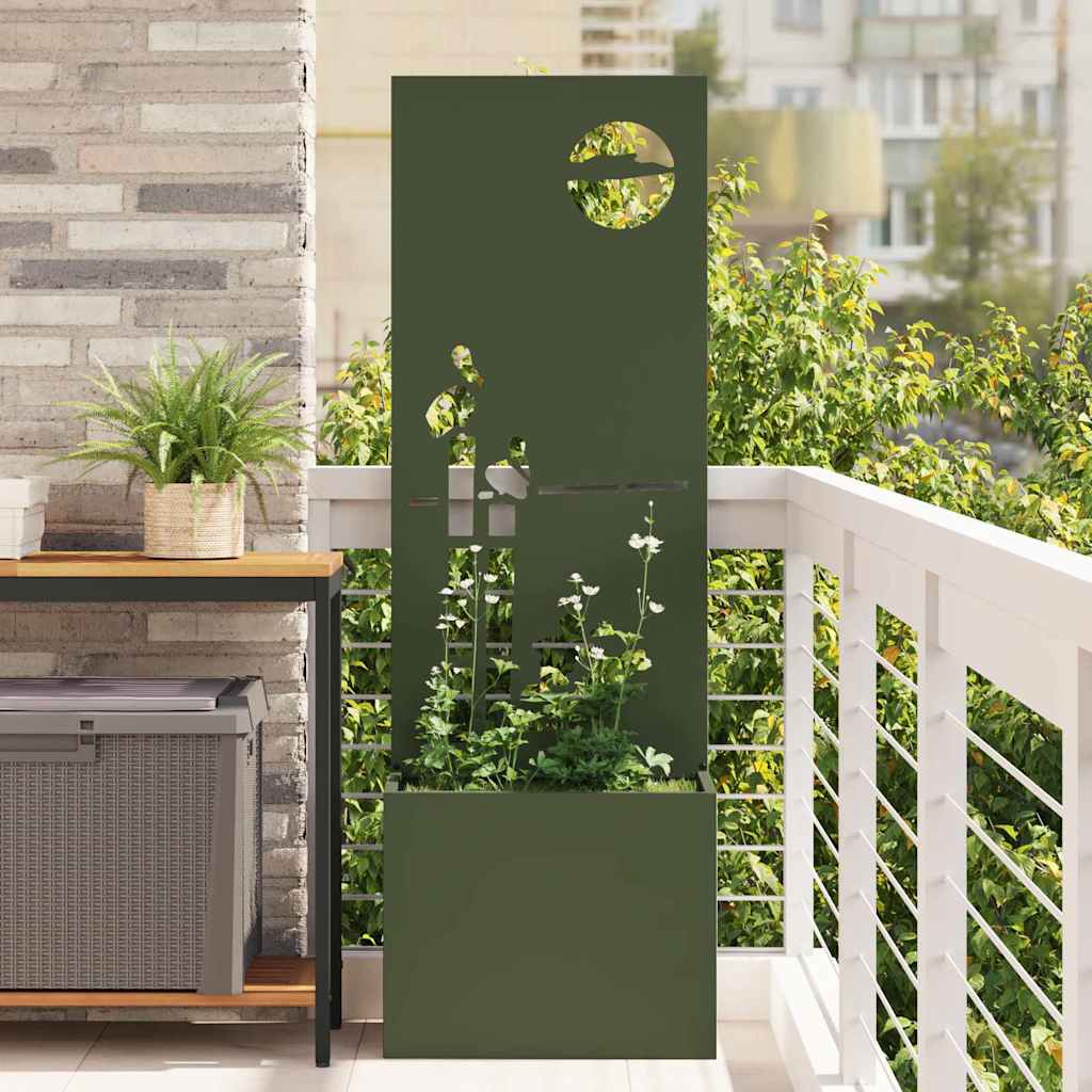 Garden Privacy Screen Fretwork 50 x 32 x 150 cm Olive Green Sunset