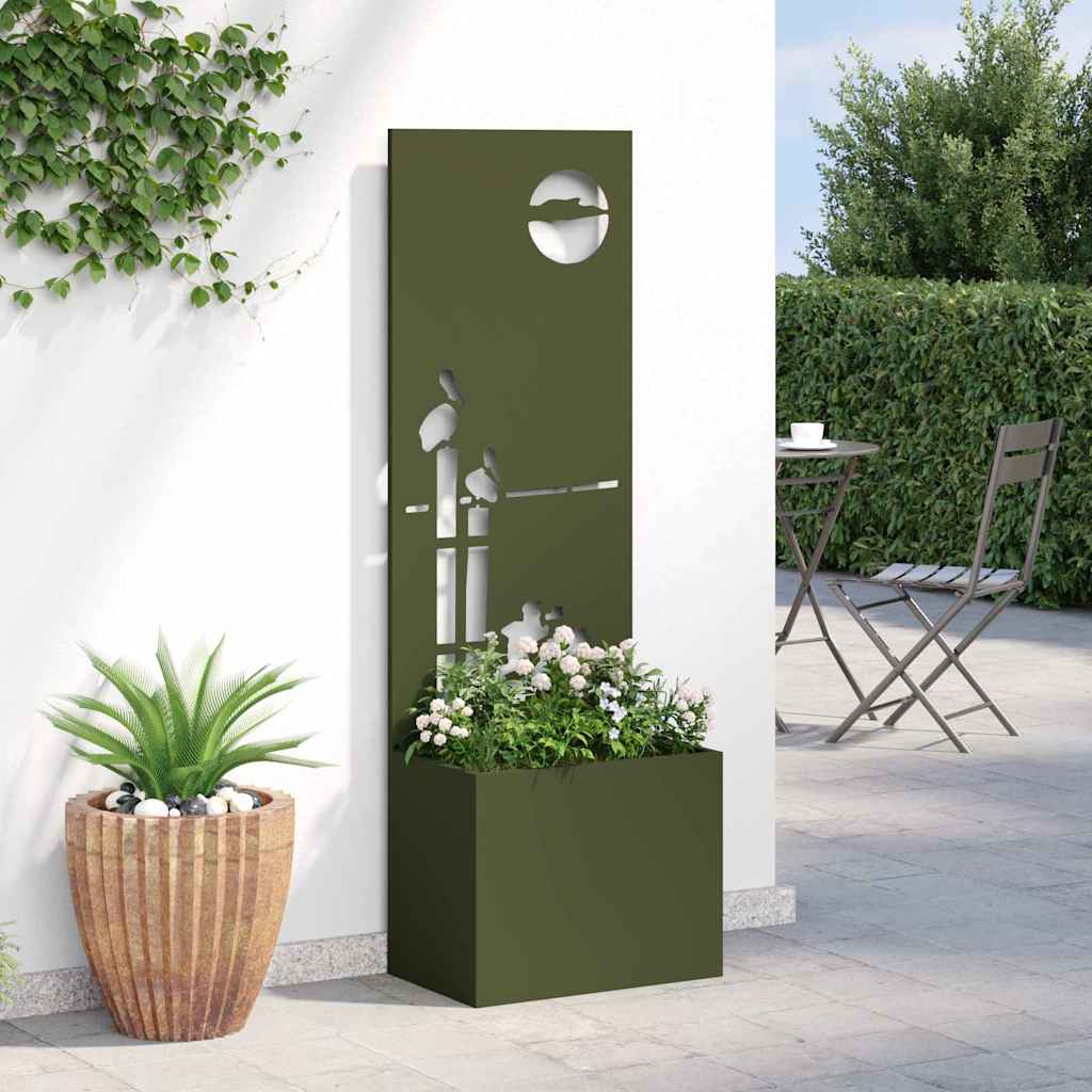 Garden Privacy Screen Fretwork 50 x 32 x 150 cm Olive Green Sunset