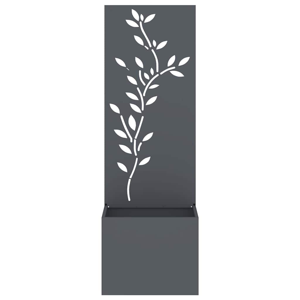 Garden Privacy Screen Fretwork 50 x 32 x 150 cm Anthracite Leaf