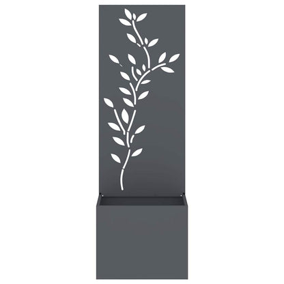 Garden Privacy Screen Fretwork 50 x 32 x 150 cm Anthracite Leaf