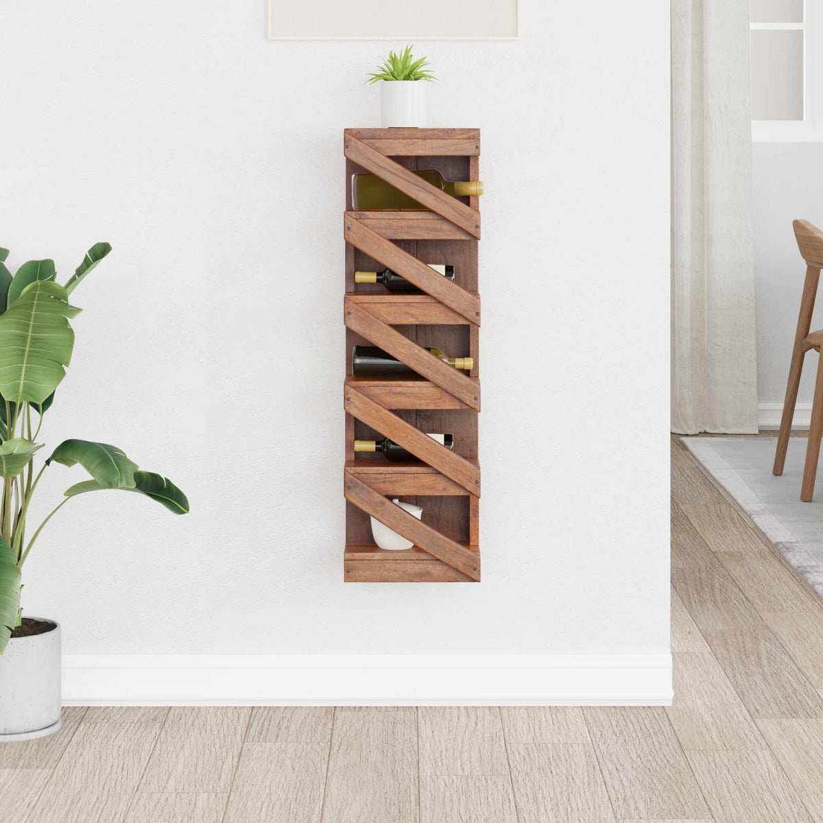 vidaXL Wine Rack Solid Mahogany Wood Natural 4