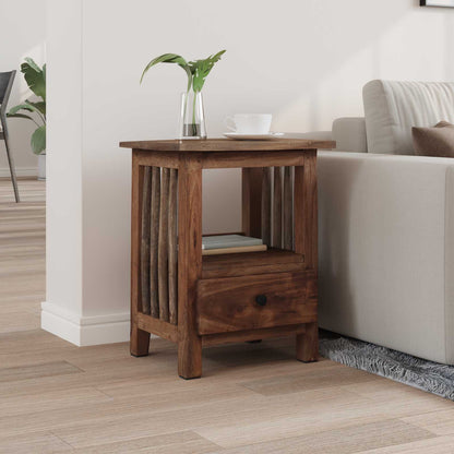vidaXL Bedside Table Brown 30 x 30 x 47 cm Solid Reclaim Wood 3