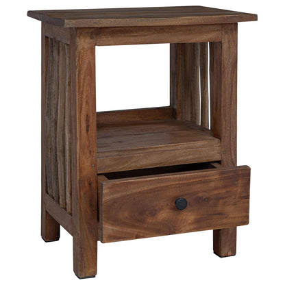 vidaXL Bedside Table Brown 30 x 30 x 47 cm Solid Reclaim Wood 4
