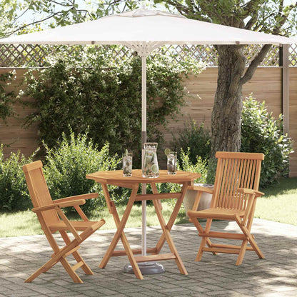 Garden Dining Set 3 pcs Brown Solid Acacia Wood with armrest 2