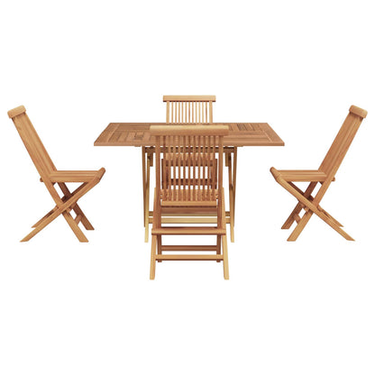 vidaXL Garden Dining Set Folding Brown Soild Teak Wood 1