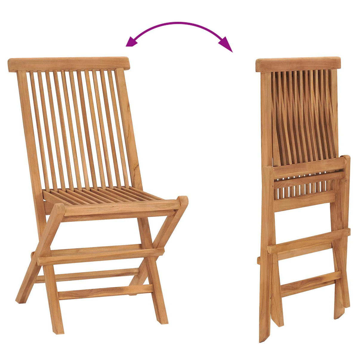 vidaXL Garden Dining Set Folding Brown Soild Teak Wood 5