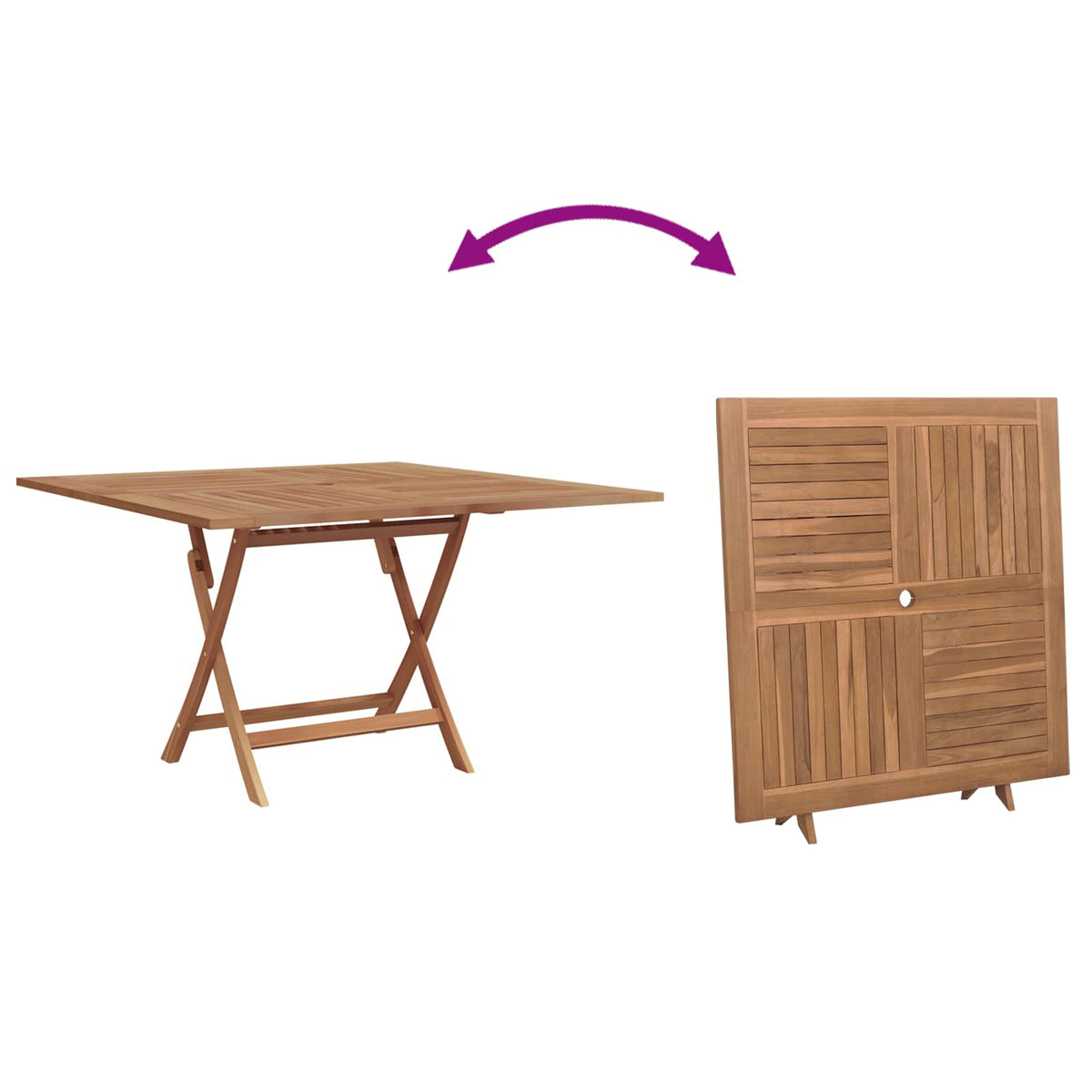 vidaXL Garden Dining Set Folding Brown Soild Teak Wood 6
