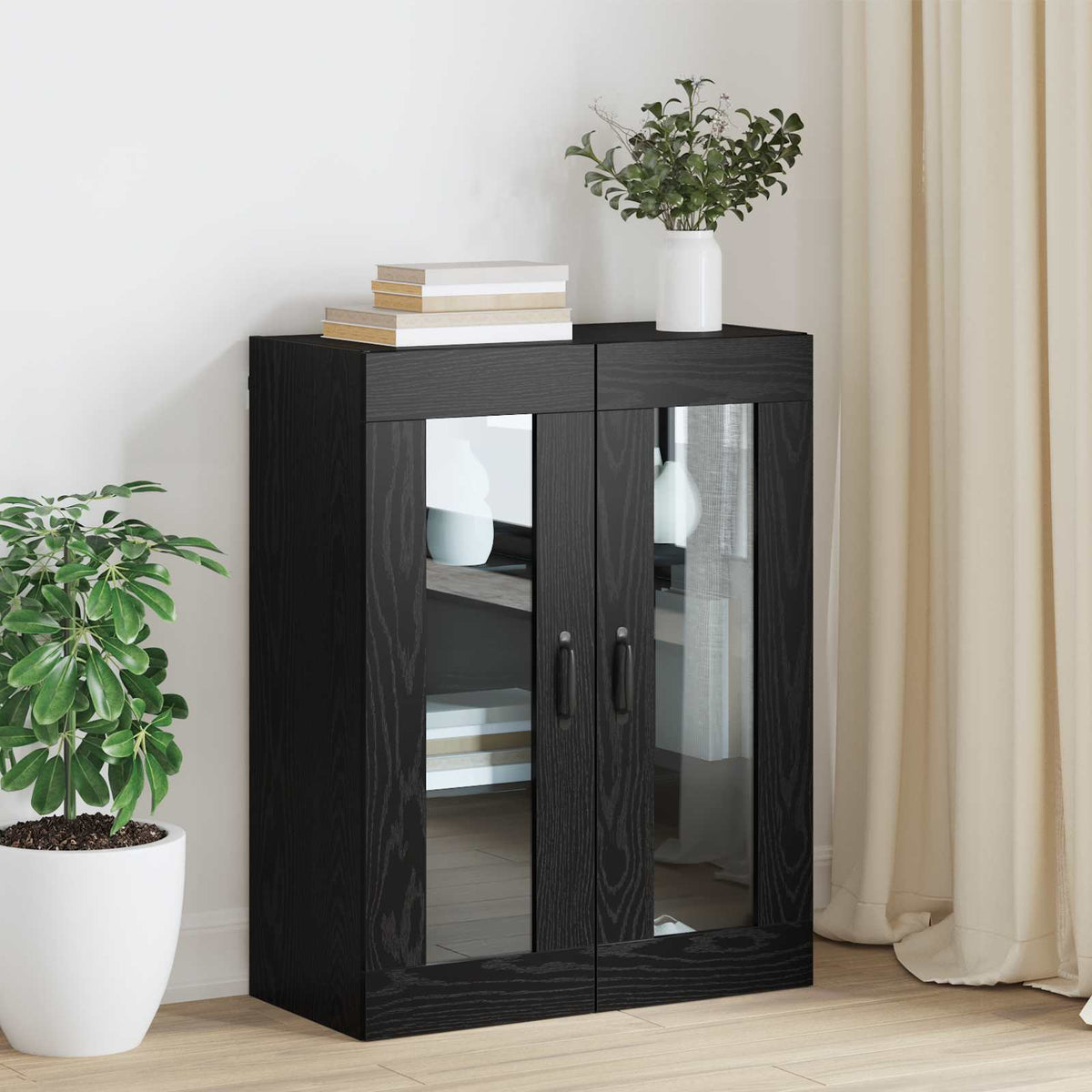 Hanging Wall Cabinet 69,5x34x90 cm Black oak
