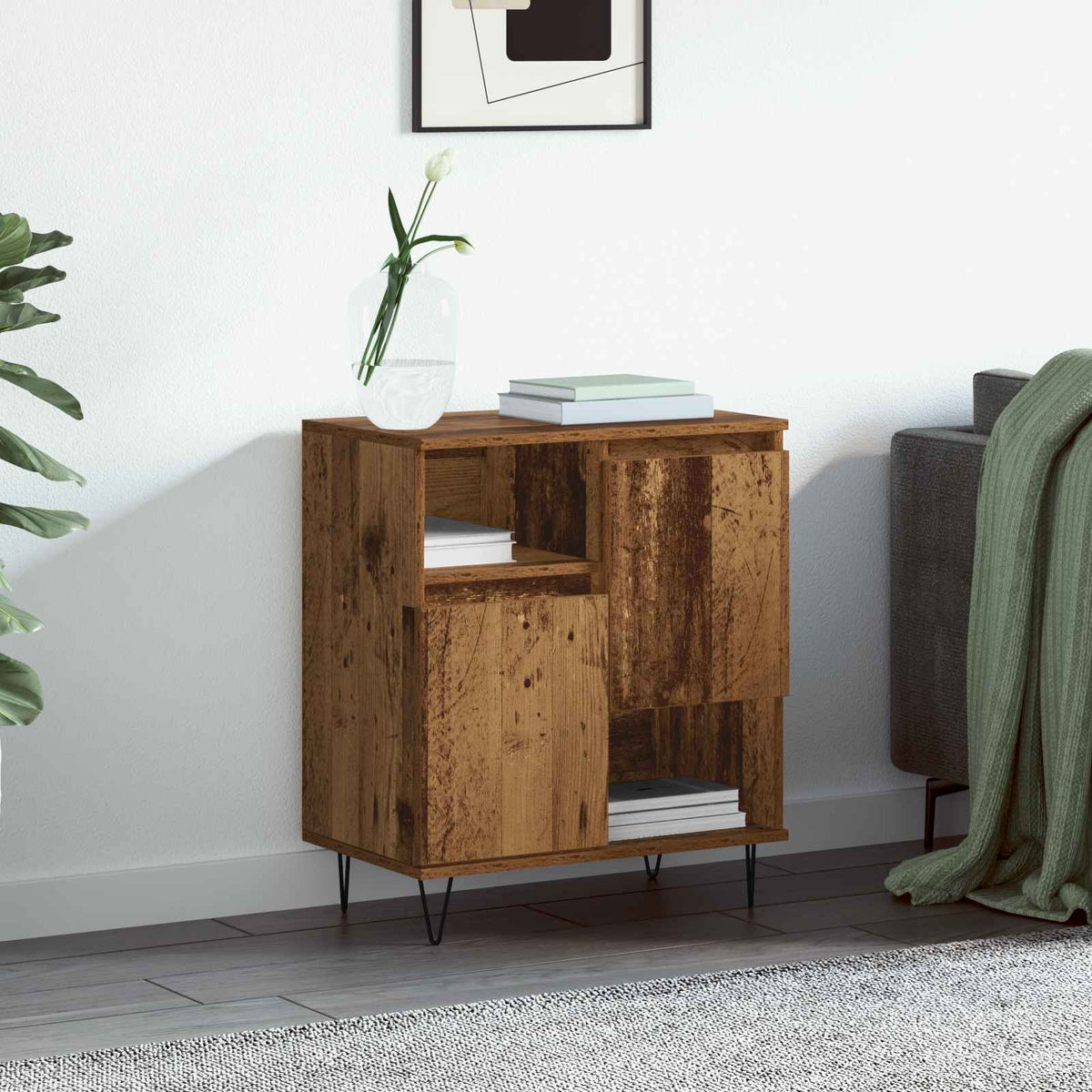 Sideboard 60x35x70 cm Engineered Wood Old wood