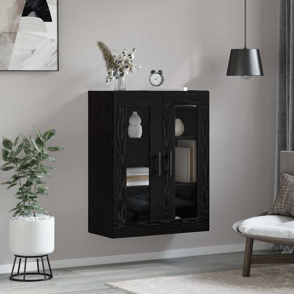 Wall Mounted Cabinet 69,5x34x90 cm Black oak