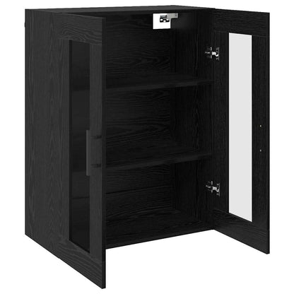 Wall Mounted Cabinet 69,5x34x90 cm Black oak