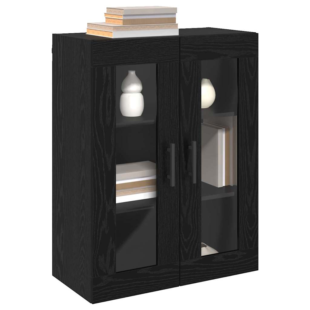 Wall Mounted Cabinet 69,5x34x90 cm Black oak