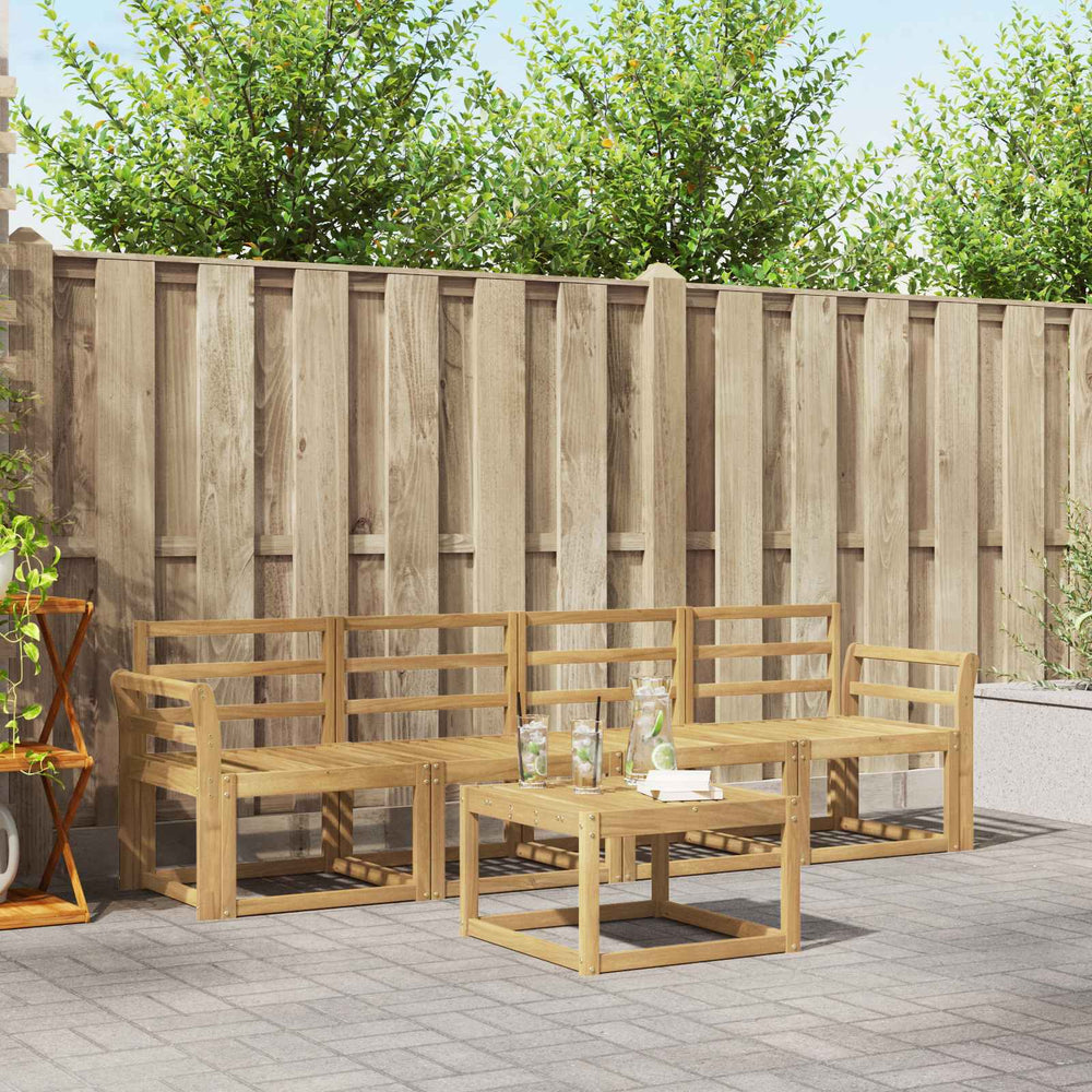 vidaXL Outdoor Sofa Set 5 pcs 4-Seaters Solid Acacia Wood