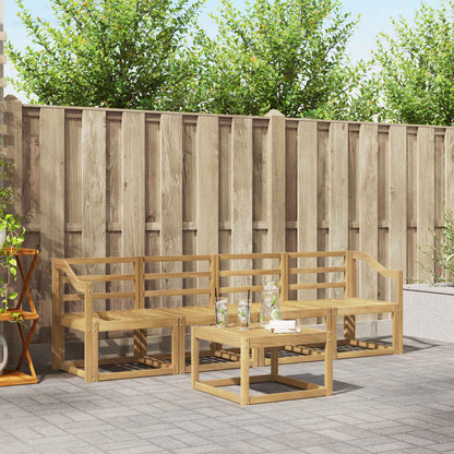 Outdoor Sofa Set 5 pcs 4-Seaters Solid Acacia Wood Sloped