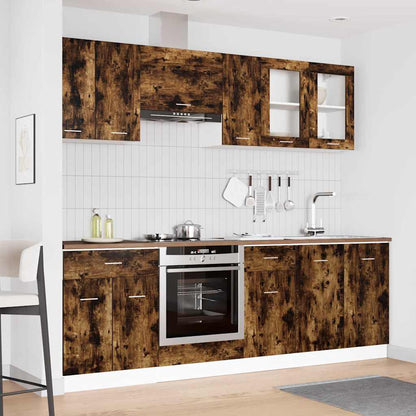 vidaXL Kitchen Unit Lyon 8 pcs Smoked oak Engineered Wood 1