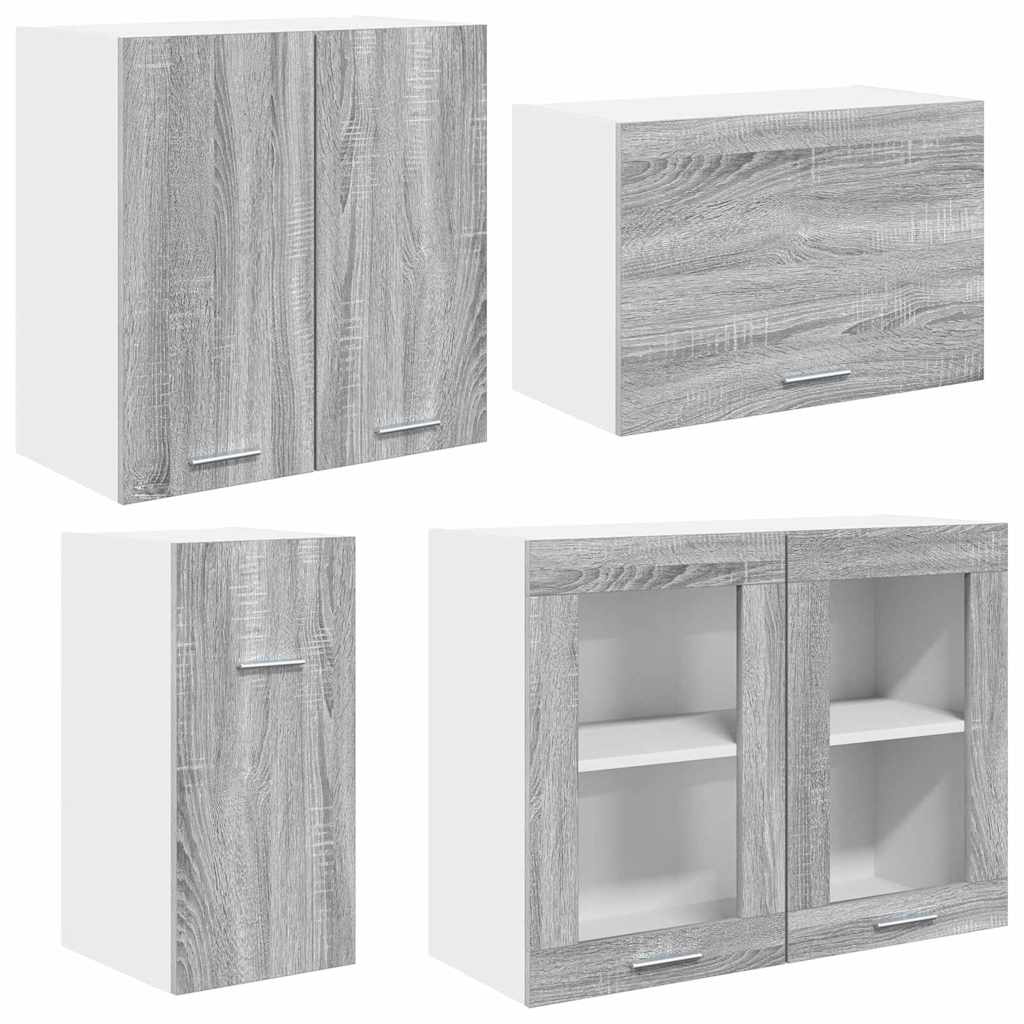 vidaXL Kitchen Unit Lyon 8 pcs Grey Sonoma Engineered Wood 5