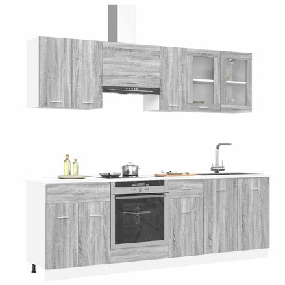 vidaXL Kitchen Unit Lyon 8 pcs Grey Sonoma Engineered Wood 3