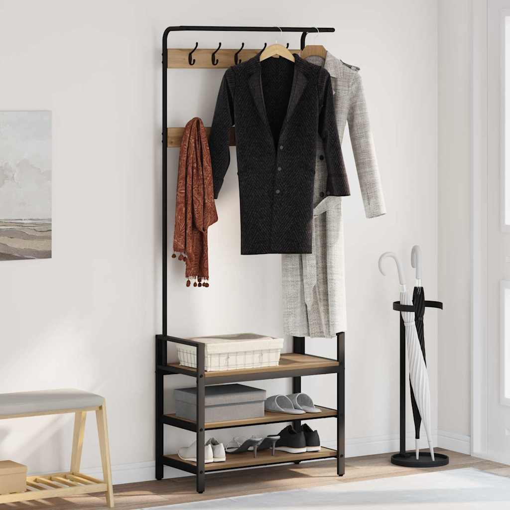 Coat Rack 75 x 34 x 184 cm Engineered wood Artisan oak 75 cm