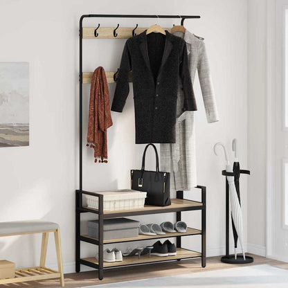 Coat Rack 75 x 34 x 184 cm Engineered wood Sonoma oak 95 cm