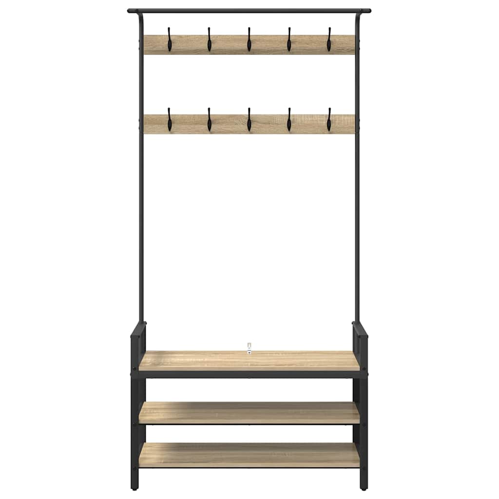 Coat Rack 75 x 34 x 184 cm Engineered wood Sonoma oak 95 cm