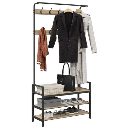 Coat Rack 75 x 34 x 184 cm Engineered wood Sonoma oak 95 cm