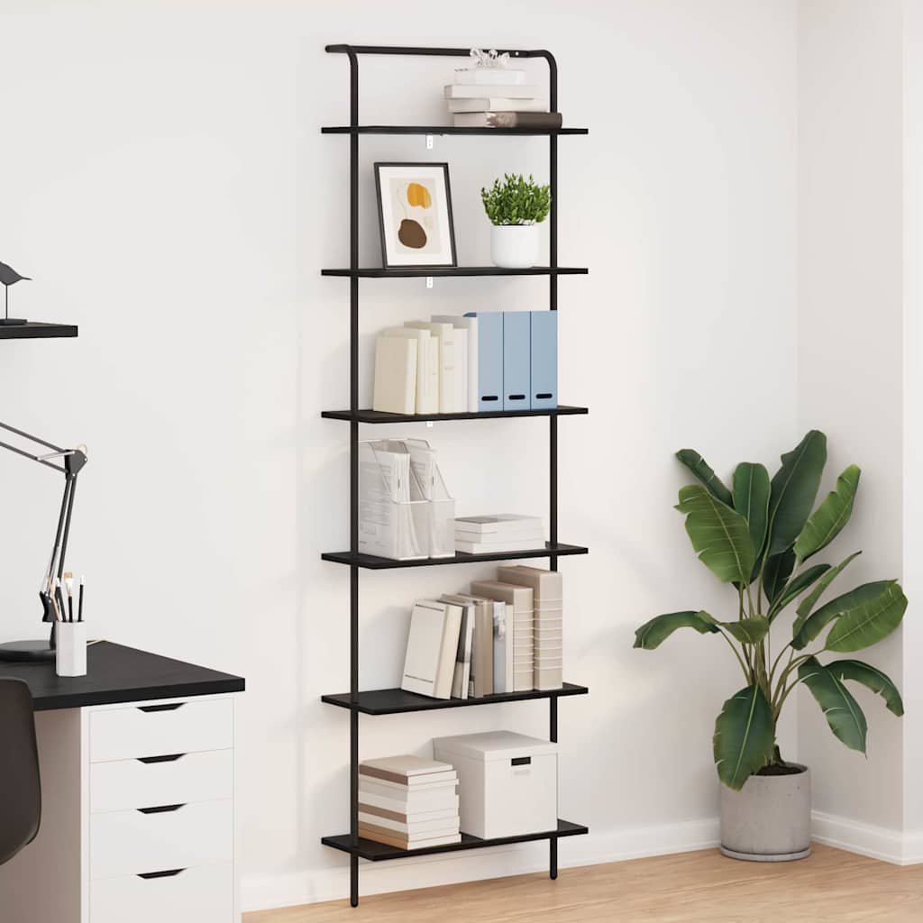 Bookshelf 5-Tier Engineered wood Black oak