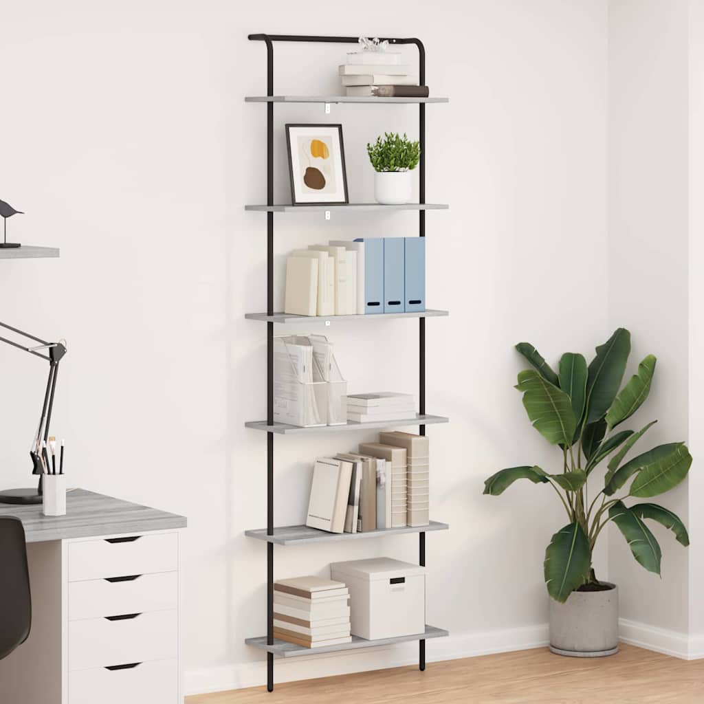 Bookshelf 5-Tier Engineered wood Grey sonoma