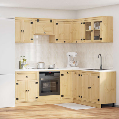 vidaXL Cabinet SKI 8 pcs Honey Brown Solid Pine Wood 1