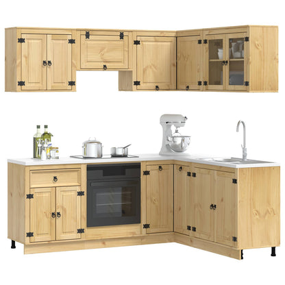 vidaXL Cabinet SKI 8 pcs Honey Brown Solid Pine Wood 3