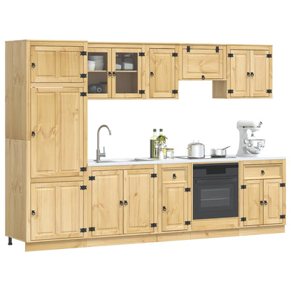 vidaXL Cabinet SKI 9 pcs Honey Brown Solid Pine Wood 3