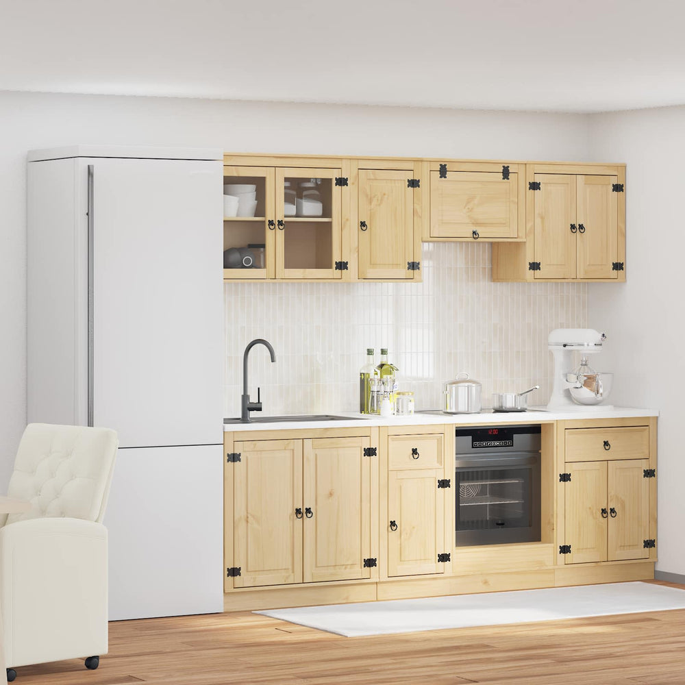vidaXL Cabinet SKI 8 pcs Honey Brown Solid Pine Wood