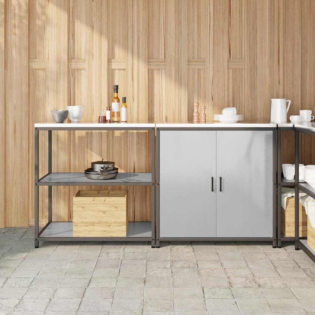 vidaXL Kitchen Storage Set HATTEM 2 pcs Silver Stainless Steel 1