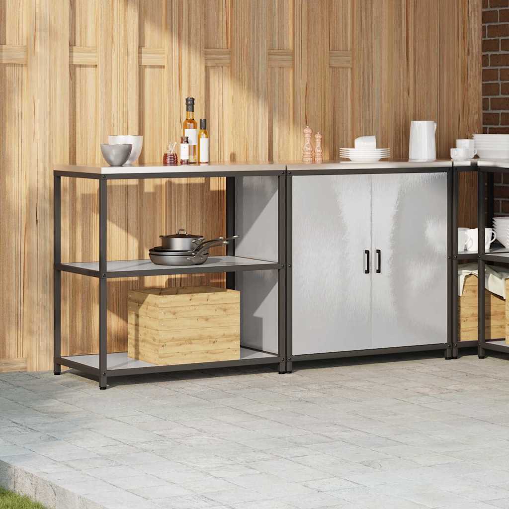 vidaXL Kitchen Storage Set HATTEM 2 pcs Silver Stainless Steel 4