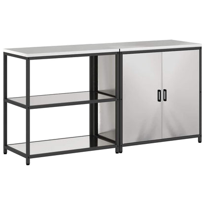 vidaXL Kitchen Storage Set HATTEM 2 pcs Silver Stainless Steel 2