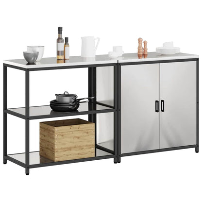 vidaXL Kitchen Storage Set HATTEM 2 pcs Silver Stainless Steel 3