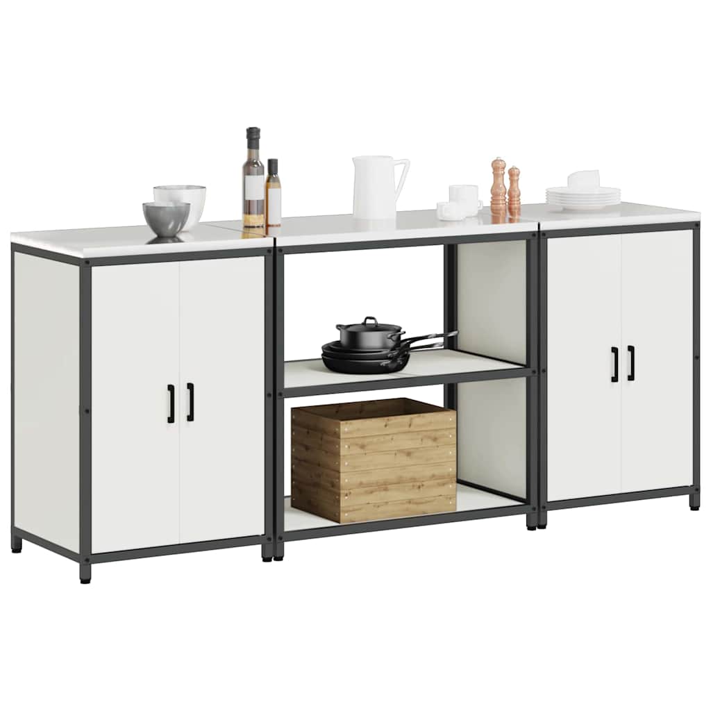 vidaXL Kitchen Storage Set HATTEM 3 pcs White 210 x 50 x 92 cm 3