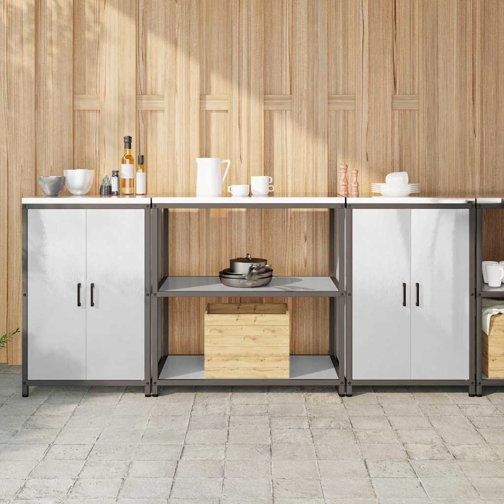 vidaXL Kitchen Storage Set HATTEM 3 pcs Silver Stainless Steel 1