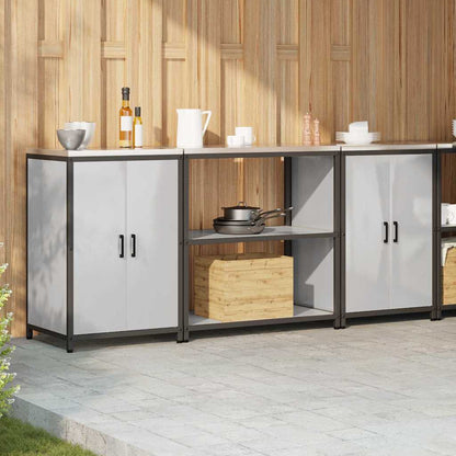 vidaXL Kitchen Storage Set HATTEM 3 pcs Silver Stainless Steel 4