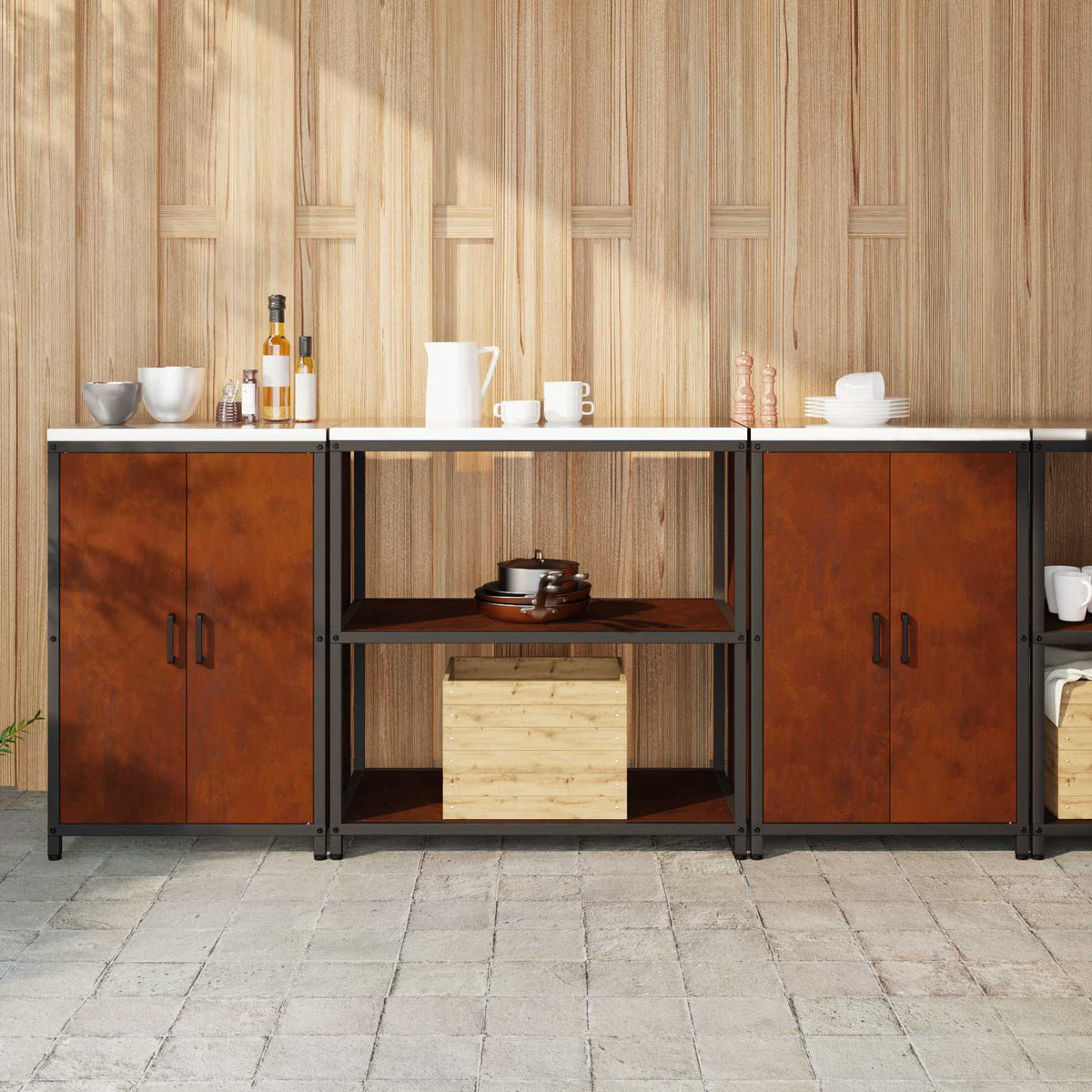 vidaXL Kitchen Storage Set HATTEM 3 pcs