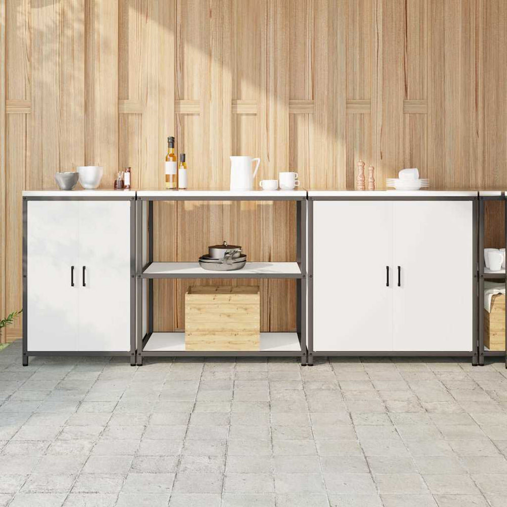 vidaXL Kitchen Storage Set HATTEM 3 pcs White Cold-rolled Steel