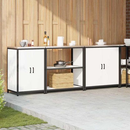 vidaXL Kitchen Storage Set HATTEM 3 pcs White Cold-rolled Steel 4