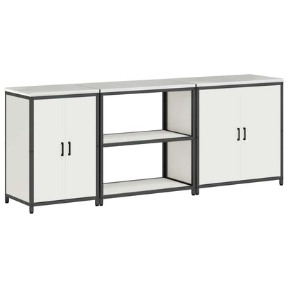vidaXL Kitchen Storage Set HATTEM 3 pcs White Cold-rolled Steel 2